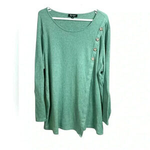Lily Morgan soft green tunic style sweater with lots of  stretch